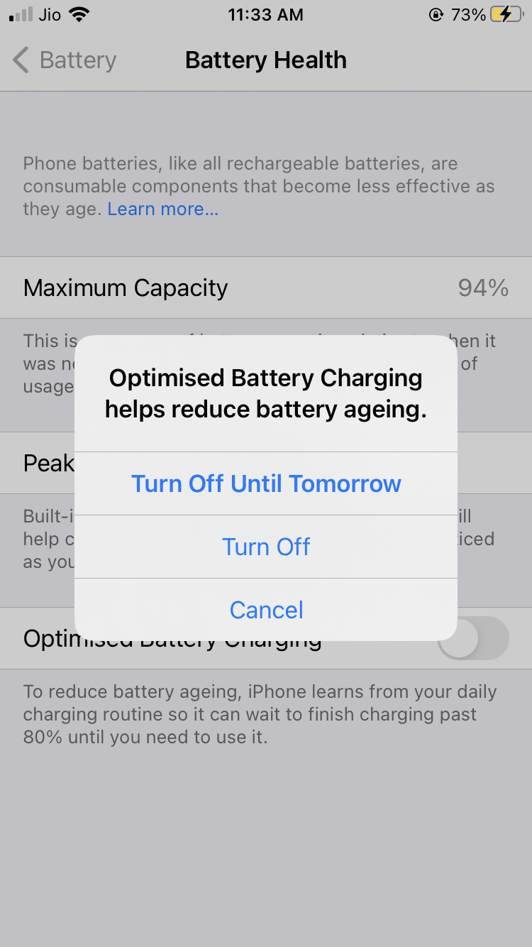 Disable Optimized Battery Charging 2
